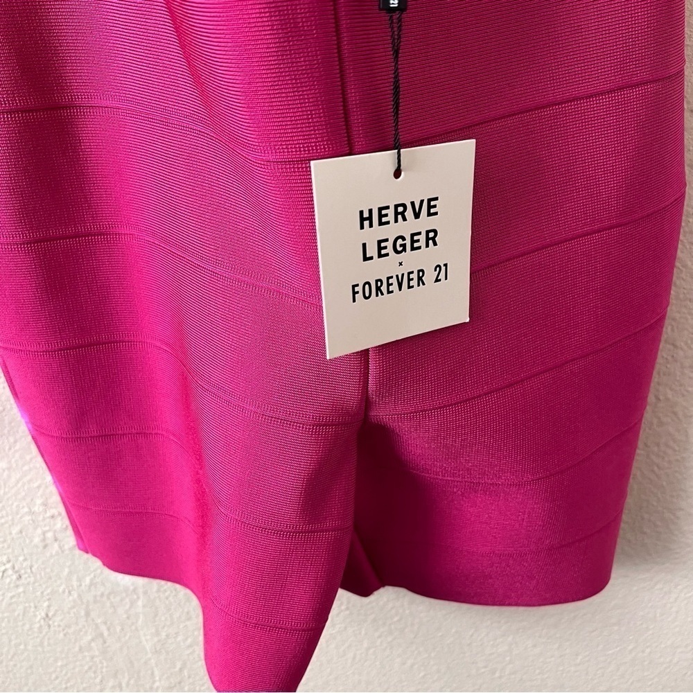 RARE HERVE LEGER X FOREVER 21 Pink Bandage Cut Out Romper - Picture 8 of 13